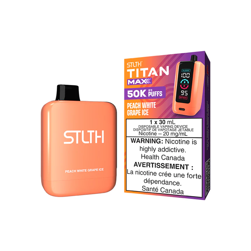 STLTH TITEN MAX 50K (30ML) - PEACH WHITE GRAPE ICE