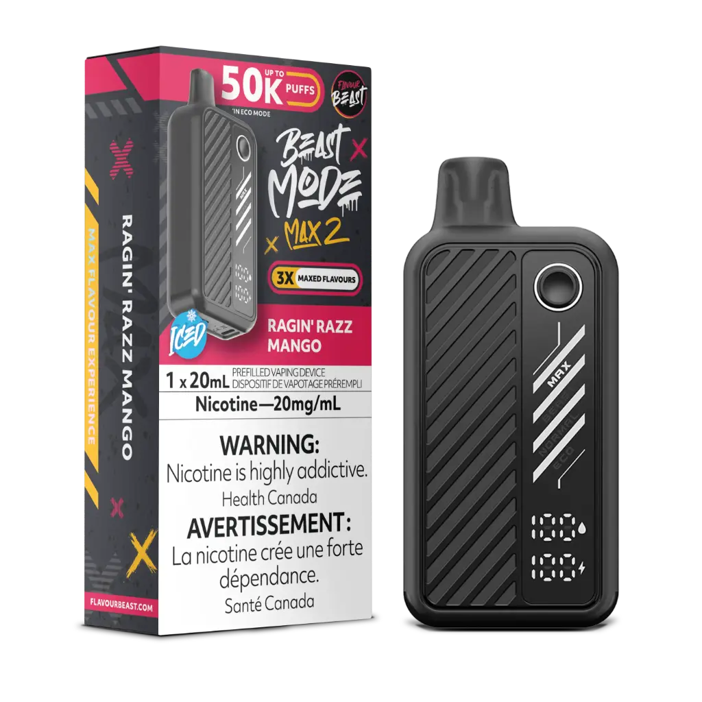 FLAVOUR BEAST BEAST MODE MAX 2 50K (20ML) - Ragin' Razz Mango