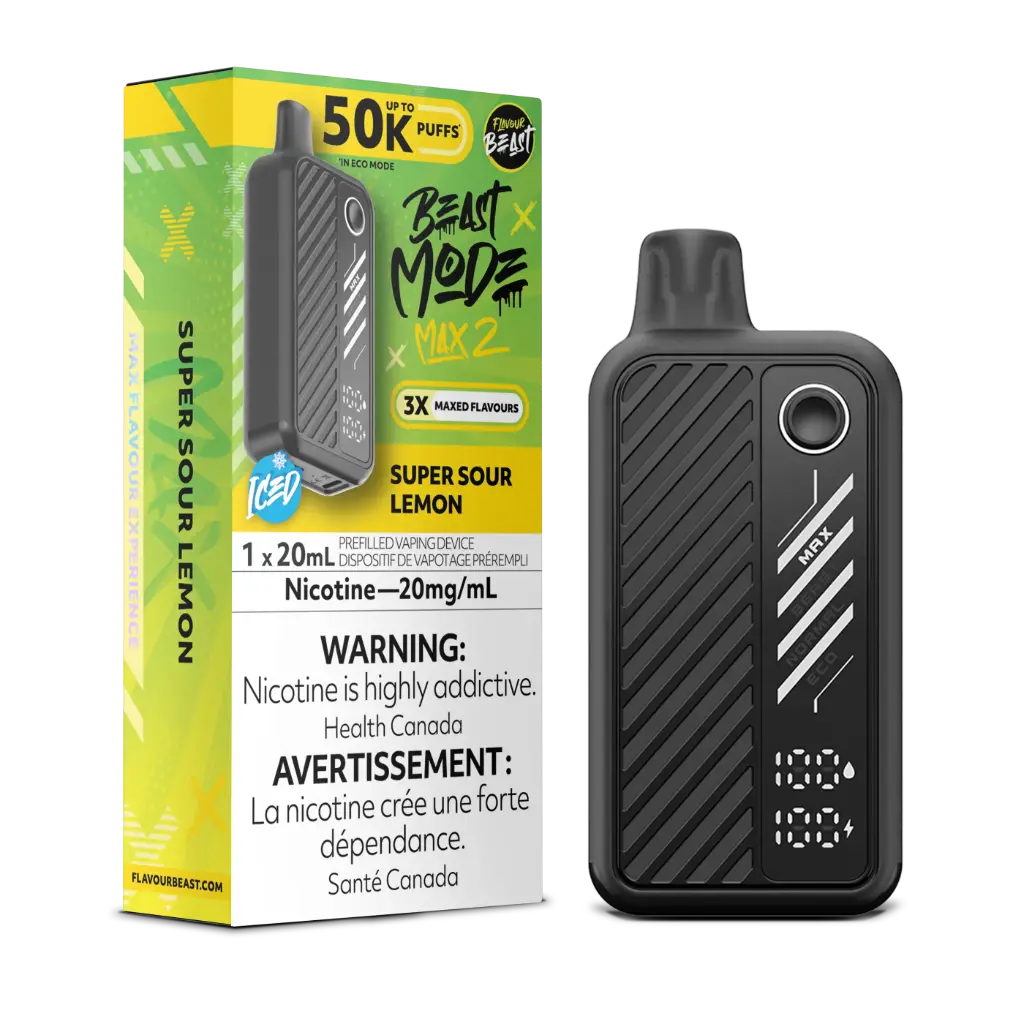 FLAVOUR BEAST BEAST MODE MAX 2 50K (20ML) - Super Sour Lemon