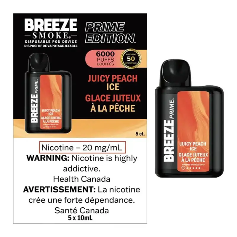 BREEZE PRIME S50 6000 (8ML) - JUICY PEACH ICE
