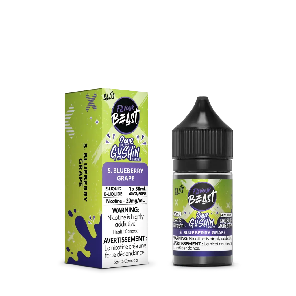 Flavour Beast Gushin & Sour Gushin E-Liquid- 30ML - S. Blueberry Grape