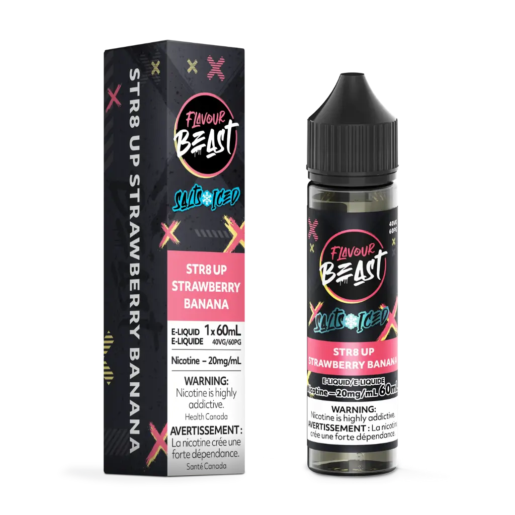 Flavour Beast E-Liquid- 60ML - STR8 UP Strawberry Banana (ICED)